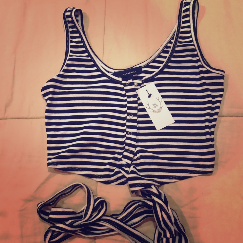 Stripped wrap crop top